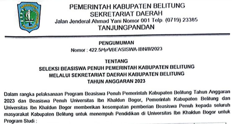 Beasiswa Penuh