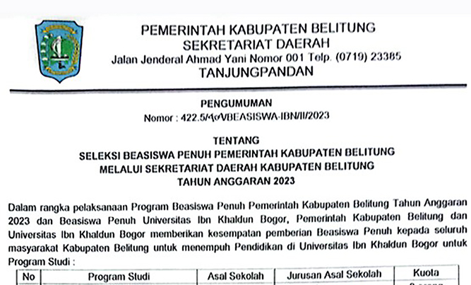 Beasiswa Penuh
