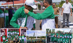 Acara Pelepasan Kontingen Kabupaten Beltim yang akan berlaga di ajang Porprov Babel VI tahun 2023 di Bangka Barat (rel)