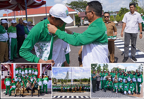 Acara Pelepasan Kontingen Kabupaten Beltim yang akan berlaga di ajang Porprov Babel VI tahun 2023 di Bangka Barat (rel)