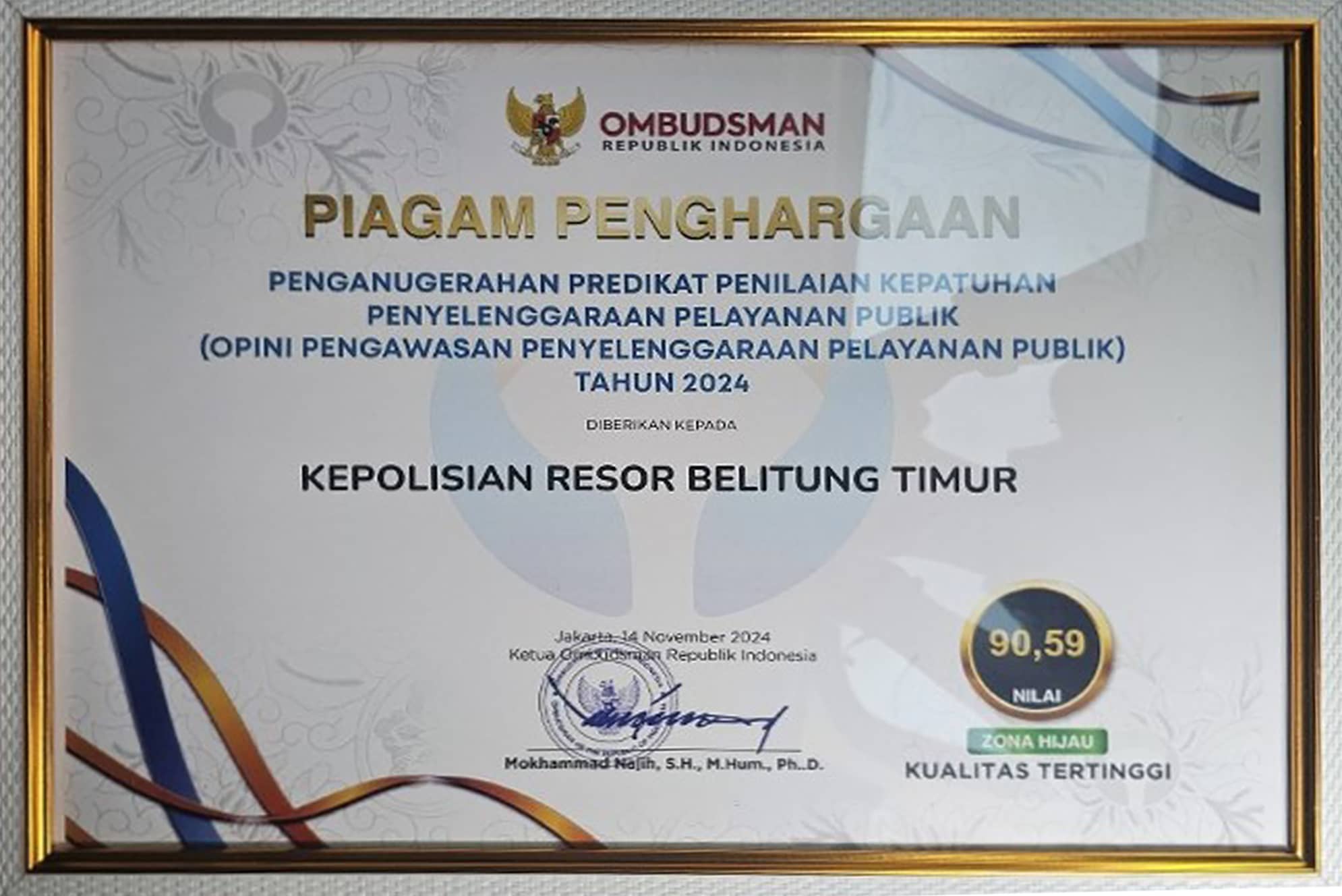 Piagam Penghargaan